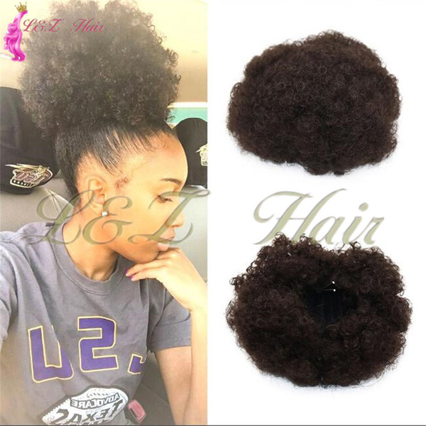 Synthetic Short Afro Kinky Curly Drawstring Ponytail High Temperature Pony tail Clip in Extensions on Curly Hair Bun