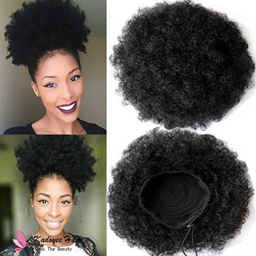 Synthetic Ponytail in OFF BLACK fro Drawstring Ponytail Biba Platinum Afro Ponytail Puff Drawstring Wrap Curly Hair Bun Updo Chignon