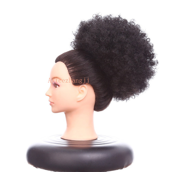 Synthetic Short Afro Kinky Curly Drawstring Ponytail High Temperature Pony tail Clip in Extensions on Curly Hair Bun