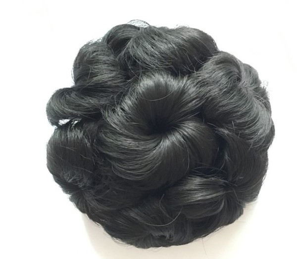 Clip In On synthetic hair flowers hair bun chignons