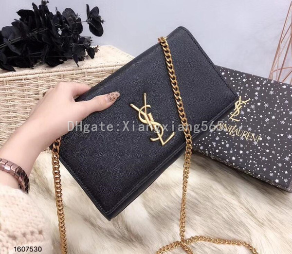 70 YSL women's Genuine Leather chain bag handbag Shoulder Bag Envelope bag Crossbody bags Shopping messenger bags Evening clutch bags