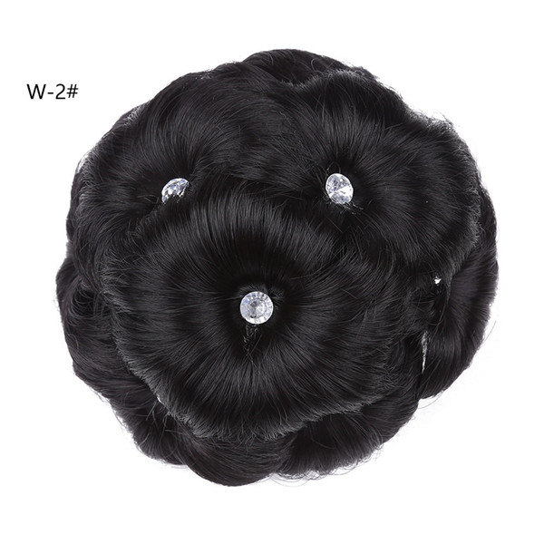 Women Clip In Hairpiece Extensions Curly Hair Synthetic Chignon Plastic Combs Elastic Bride Bun Hairstyles Updo