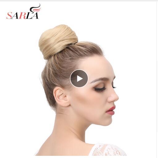 Fake Hair Bun Extension Clip in on Synthetic Donut Postiche Cheveux Drawstring Chignon Hairpiece Updo Hair Piece For Women Q3