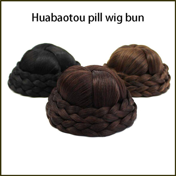 Chignon Synthetic Hair Piece Braided Chignon Clip In Hair Bun High Temperature Fiber Donut Hair Rollers