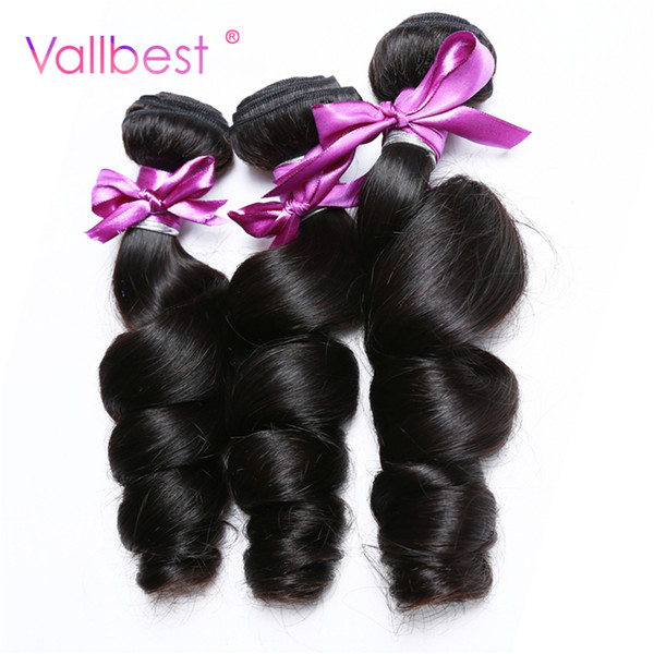 Brazilian Loose Wave Bundles Natural Black 1B Brazilian Hair Weave 100% Human Hair Bundles Non Remy Vallbest Can Buy 4