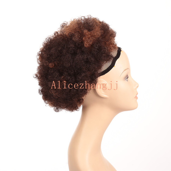 Afro Hair Bun Ponytails Extensions Natural Synthetic Hair Curly Donut Chignon Clip In Bun Hairpiece For Black Women