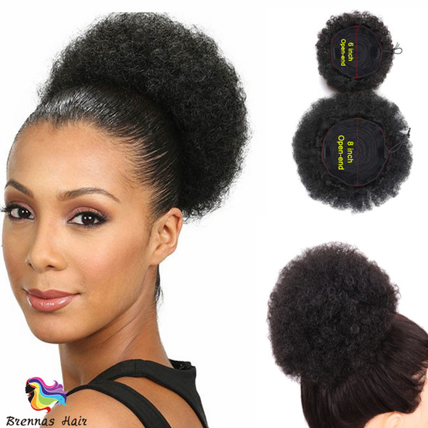 Fashion Human hair afro Curly Chignon ponytail Bun Donut short hair pieces for black woman USA UK