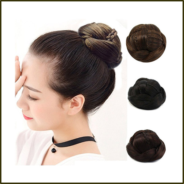 Knitted Hair Braided Chignon Synthetic Hair Bun Donut Roller Hairpieces Hair Haar Accessories