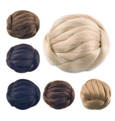 Europe and the United States, the head of the ball meatball braided hair wrapped high temperature silk bun Yiwu factory direct sales