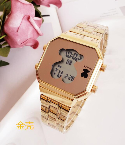 25 New luxury Watches Fashion brand Bracelet For Rose Gold Steel Dial Clock Wristwatch Watch stainless steel Tous