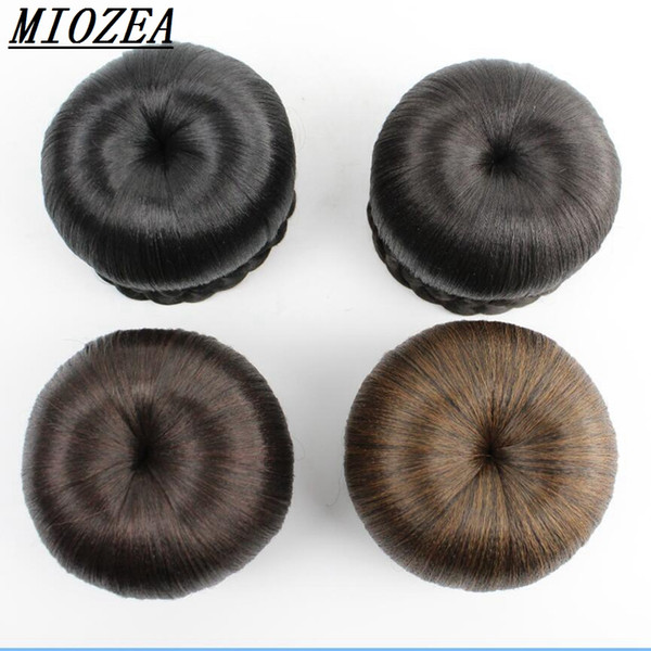 Women Synthetic Hair Clip In One Piece Chignon Apple Style Round Bud Hair Chignons Free Shipping