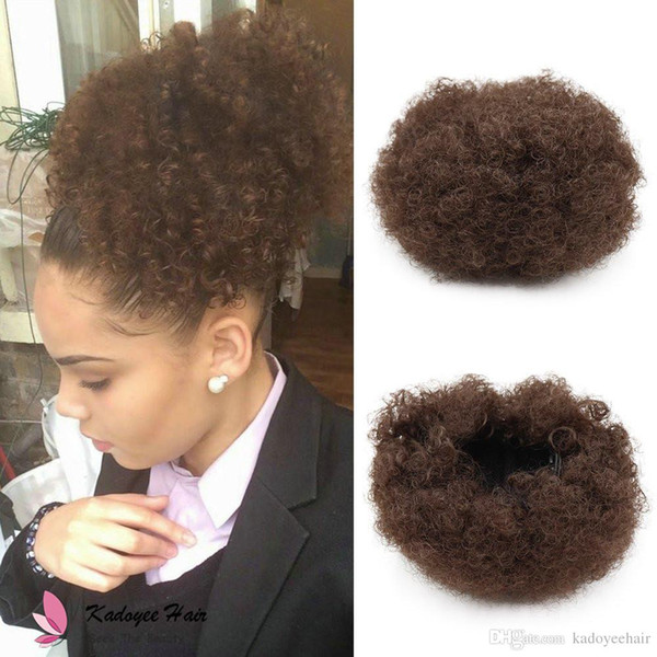 1PC Synthetic Chignon Hair Ribbon Extensions Ponytail Extensions Wavy Curly Chignon Bun for Kids black girl