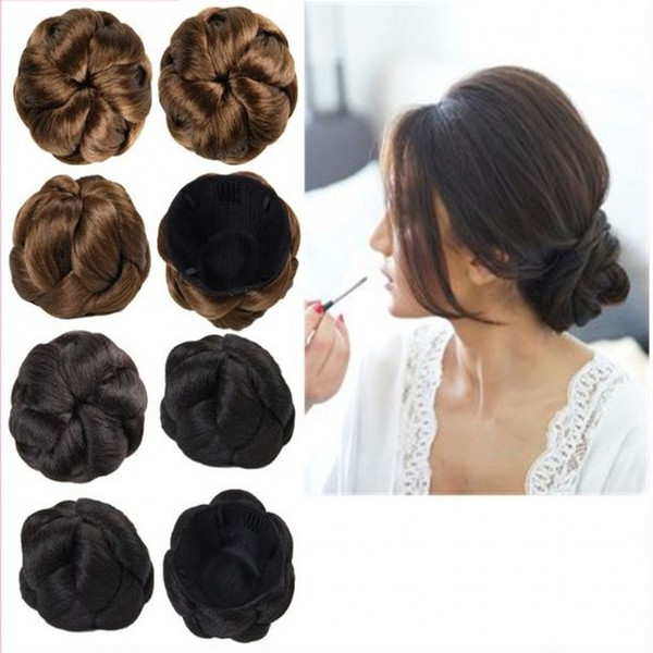 Sara Bride chignon Buns Donut Roller Hair Bun Extension Hairpieces 10*6CM Clip-in Jumbo Braids Synthetic hair chignon Bun High-quality