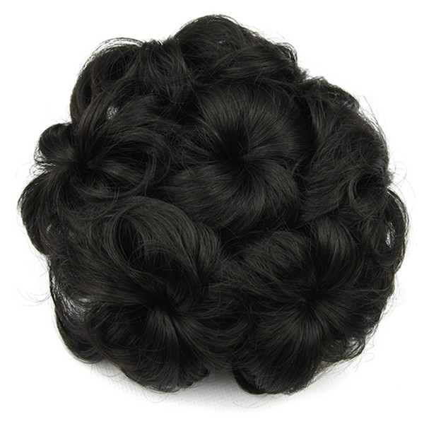 8 Colors Synthetic High Temperature Fiber Curly Flower Hair Chignon Rubber Band Hair Bun Donut Roller Hairpieces