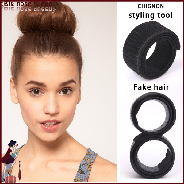 Wholesale-2015 New Fake Hair Hairagami Bun Extension Updo Synthetic Hair Band Accessories Chignon Hairpiece Headwear Hairpin Styling Tool