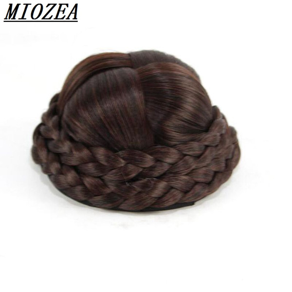 3 Color Synthetic Hair Long Chignon Hand Knitting Clip In Hair Bun High Temperature Fiber Donut Hair Rollers