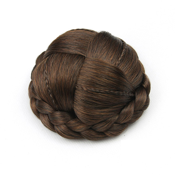 hanzi_beauty Small Size Knitted Hair Chignon Donut Roller Hairpieces Synthetic Hair Bun