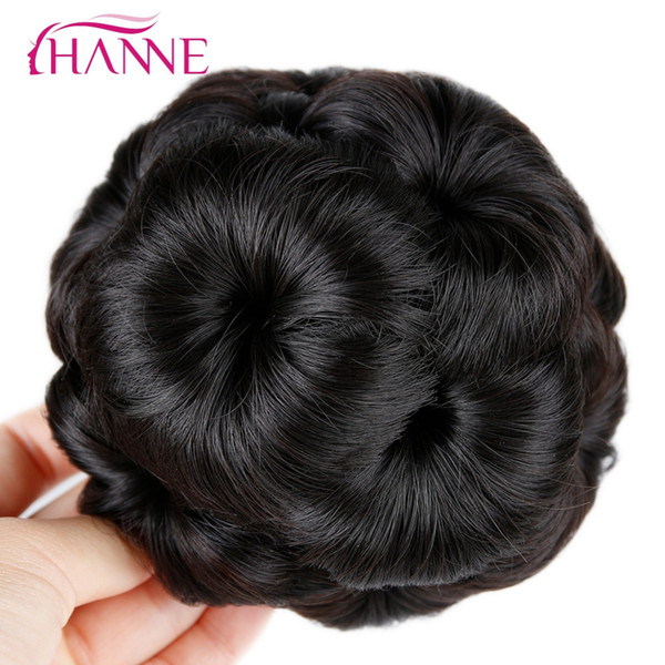 HANNE Hair Women Chignon Hair Bun Donut Clip In Hairpiece Extensions Black/Brown/Red Synthetic High Temperature Fiber Chignon