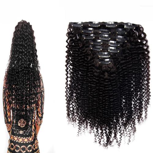 Afro Kinky Curly Human Hair Clip In Extensions 8pcs/Set Brazilian Remy Hair Extension Clip 100g/Set Clip In Human Hair Extensions