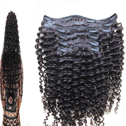 100% Virgin Human Hair 100g Remy Brazilian Kinky Curly Clip Ins 8Pcs/Set curly clip in human hair extensions