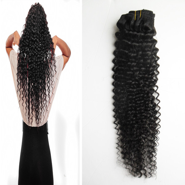 8 Pieces/Set Curly Clip In Human Hair Extensions Brazilian Virgin Hair 100 Gram 4B 4C Clip In Human Hair Extensions