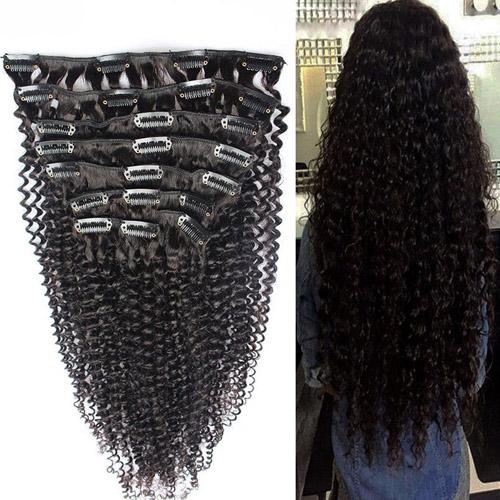 8 Pieces/Set Brazilian Kinky Curly Clip In Hair Extensions 100% Virgin Human Hair 100 Gram clip in natural curly brazilian hair extensions