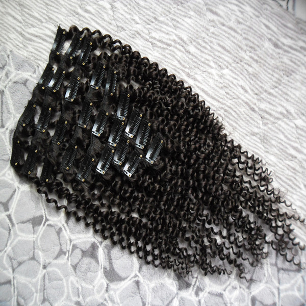Kinky Curly Clip In Human Hair Extensions 8Pcs/Set 100% Mongolian Remy Hair 8 Pieces And 100g/Set Natural hair