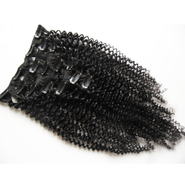 mongolian kinky curly hair clip in 100G mongolian kinky curly clip in hair extensions 7pcs clip in human hair extensions