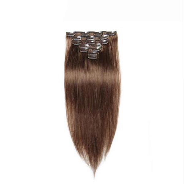 Clip In Human Hair Extensions 100g Machine Made Remy 7Pcs Set Clips In 100% Human Hair Extensions Brazilian Straight Virgin Hair