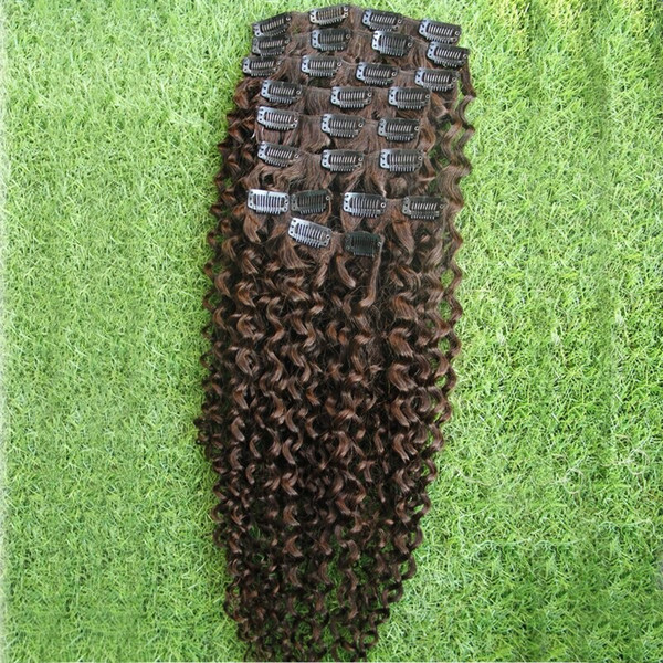 african american clip in human hair extensions 100g 9PCS afro kinky clip in extensions 10