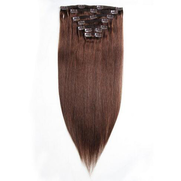 Clip In Human Hair Extensions Machine Made Remy Hair 100G Machine Made Remy Clip In Extension 7PCS Set Brazilian Straight Virgin Hair