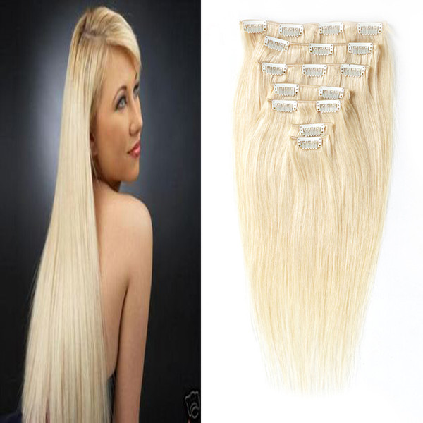 Brazilian straight hair Virgin thick clip in hair extension 100g 7pcs Clip in human hair extensions