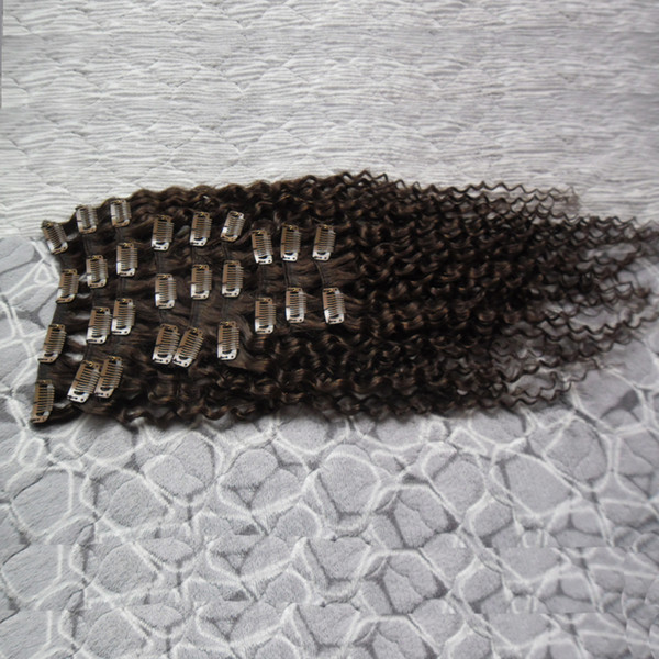 Brazilian Remy Kinky Curly Hair Clip In Human Hair Extensions 9 Pieces/Set 100g