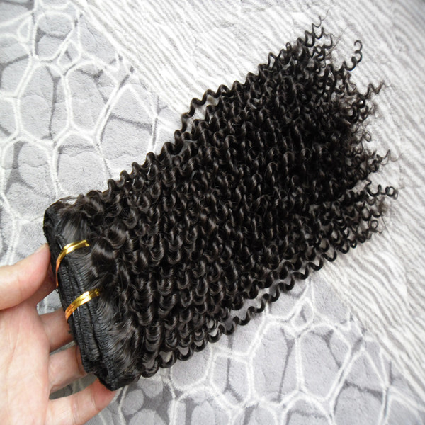 Brazilian Human hair 100% Real Clip on Human Hair 8 Pieces And 100g/Set Clip in Hair Extensions Kinky Curly