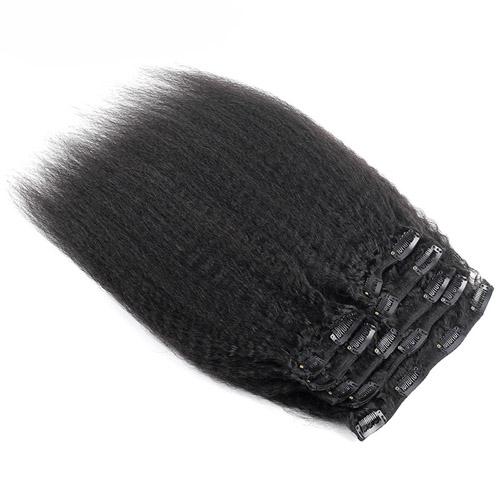 Kinky Striaght Clip In Human Hair Extension 10pcs 100g/Set Brazilian Natural Hair in Clips Full Head Remy Hair