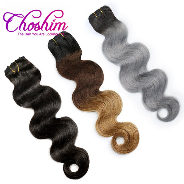 Choshim Body Wave Clip In Human Hair Extensions No Tangle And Thick Full Head Brazilian 100% Remy 120g/Set 3 Color Be Choose Slove Rosa