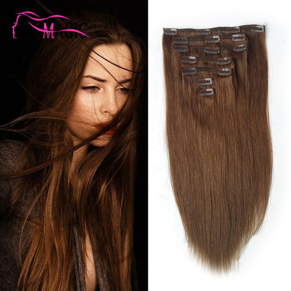 Low Price Bestseller Brazilian Clip In Hair Extensions Clip Human Hair Extensions 100g/7pcs 10 Colors Optional Ali Magic Factory Outlet