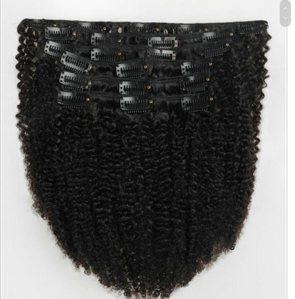 4b,4c Afro Kinky Curly Clip In Human Hair Extension Virgin Mongolian 300g lot Free ship