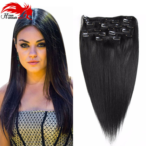 Hannah clip in human hair extensions 200g full head brazilian virgin hair clip in extensions human hair clip in extensions