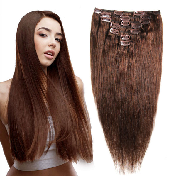 Clip In Human Hair Extensions Machine Made Remy Hair 7pcs/set Natural Clip Ins 70g Brazilian Human Hair Extensions