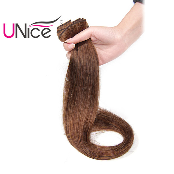 UNice Hair 8a Virgin Brazilian Full Head Clip In Human Hair Extensions 100g Remy Straight Hair Wefts Wholesale Cheap Silk Top Nice Weft