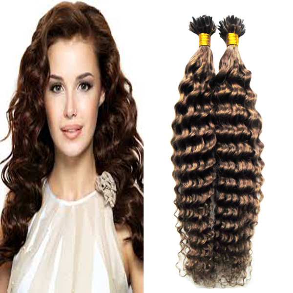 Brazilian virgin kinky curly hair Fusion U Tip Non-remy Human Hair Pre Bonded Hair Extension 100strands