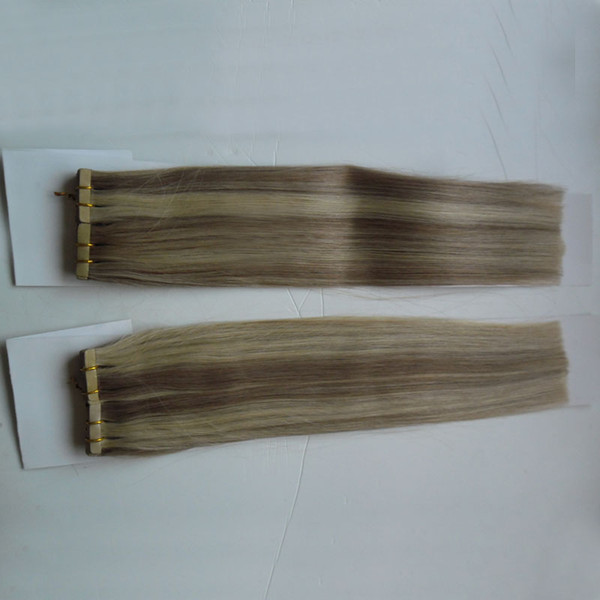 40pcs Tape In Remy Human Hair Extensions Double Drawn Hair Straight Invisible Skin Weft PU Tape On Hair Extensions 200G