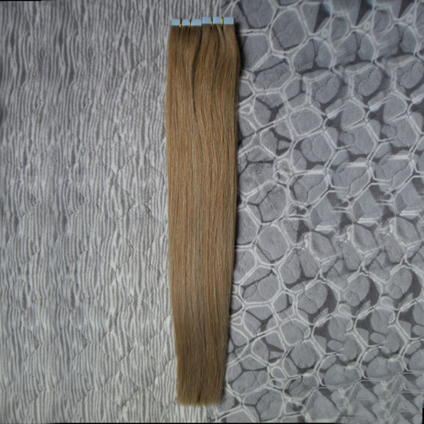 Tape In Human Hair Extensions 40pcs Straight Skin Weft Adhesive Hair None Remy Tape In Human Hair Extensions