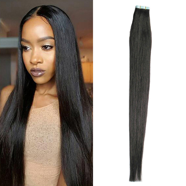 Tape In Human Hair Extensions 100g Double Sided Double Drawn skin weft tape hair extensions 40 Pieces Tape on Extensions