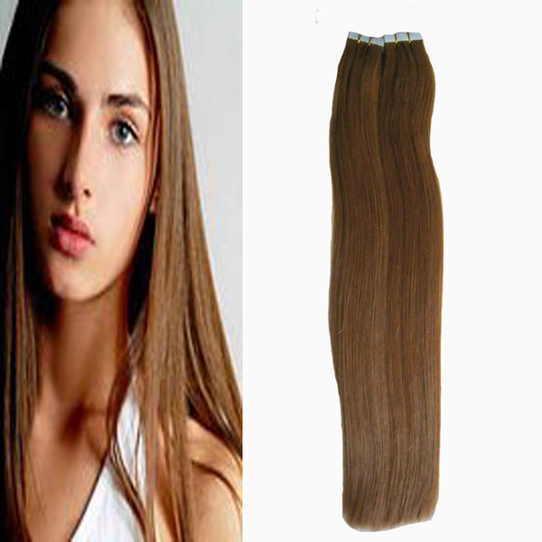 Tape In Human Hair Extensions 40pcs Skin Weft Human Hair Straight Tape In None Remy Human Hair Adhesive Extension