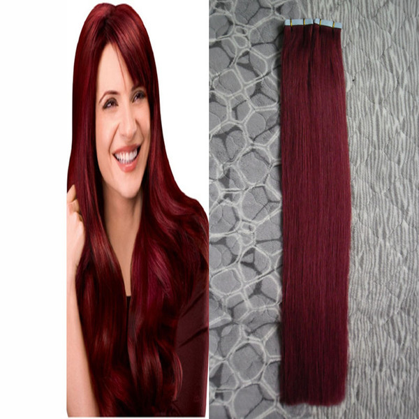 Tape In Human Hair Extensions 40pcs Double Drawn European Remy Hair Extensions Skin Weft Tape Hair 100g