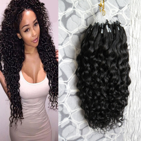 kinky curly micro loop hair extensions 100G Remy micro loop kinky hair Pre Bonded Extension 1G/s micro ring hair extensions