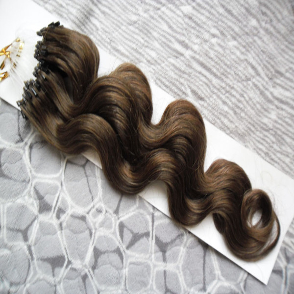 Body wave virgin Brazilian micro ring loop hair extensions 1g body wave Micro Loop Remy Human Hair Extension