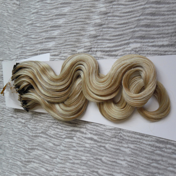 Brazilian virgin hair 100s Body Wave micro loop human hair extensions 100g micro bead hair extensions